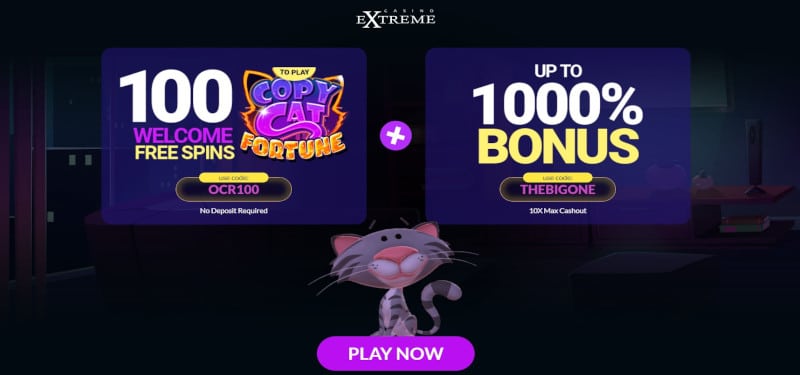 Extreme casino | 100 tiradas gratis + 1000% bono
