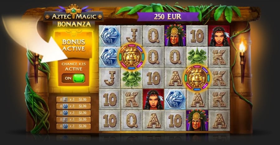 Aztec magic Bonanza símbolos y pagos