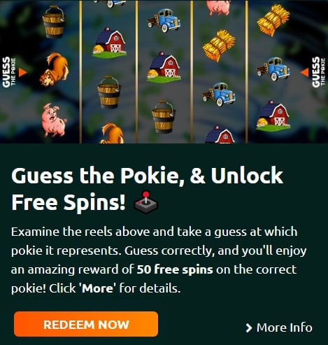Guess the Pokie, & Unlock Free Spins