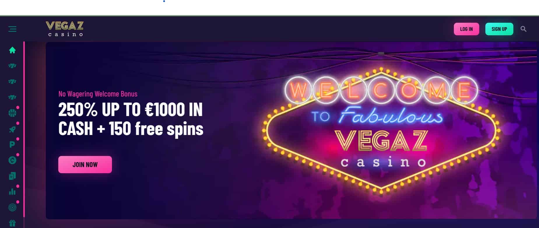Vegaz casino pagina