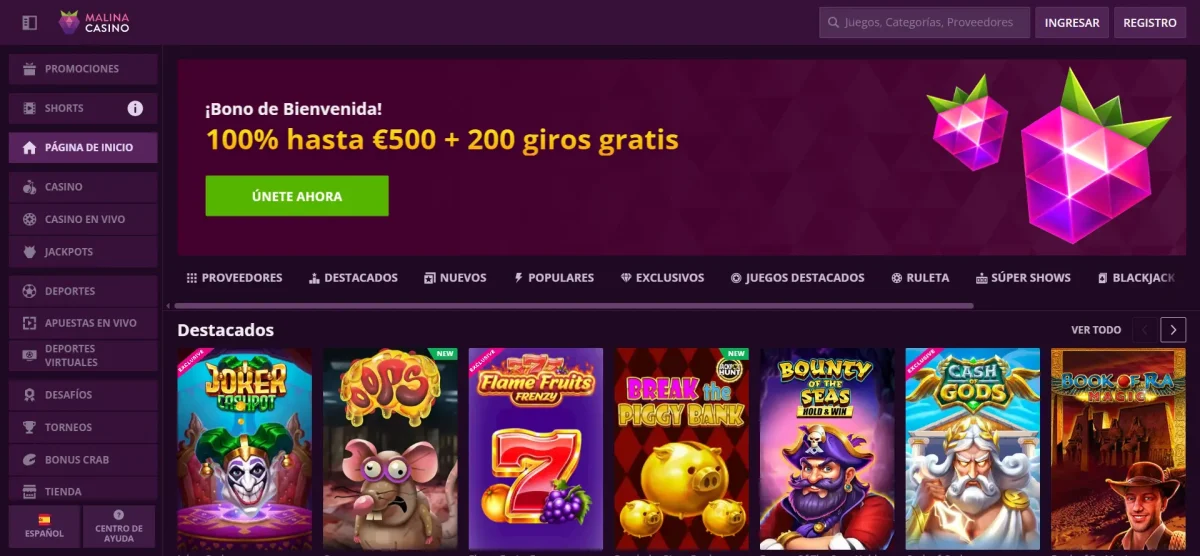 Malina Casino Retiro seguro de fondos en el casino Malina