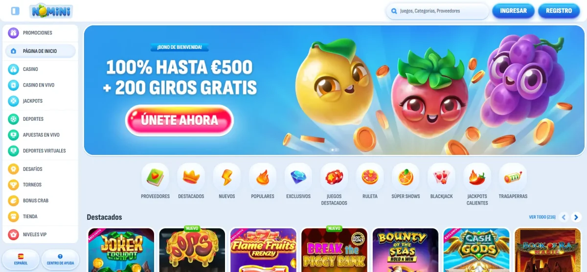 Nomini-Casino Nomini - retiros instantáneos con cripto