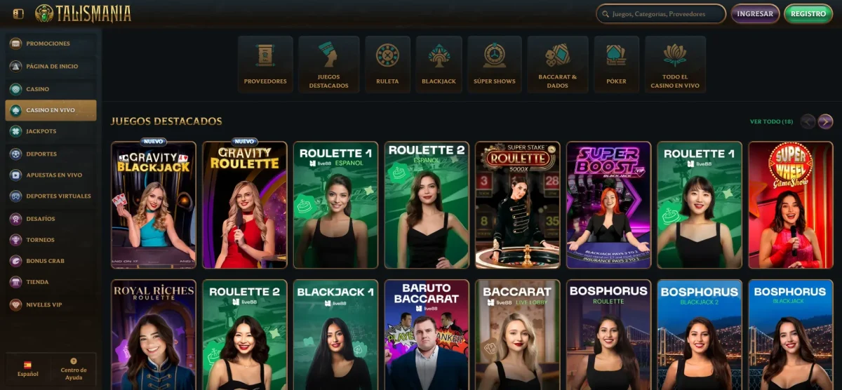 Talismania-casino-en-vivo Talismania la ruleta, el blackjack y el bacará en vivo en un solo lugar