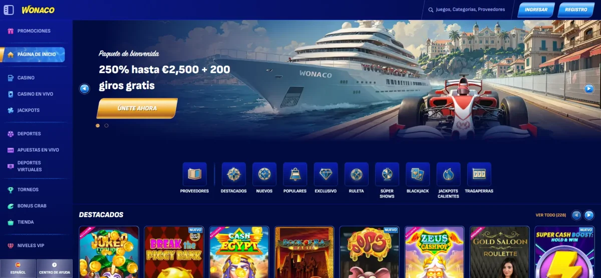 Wonaco-casino Wonaco nuevo casino con el mejor diseño