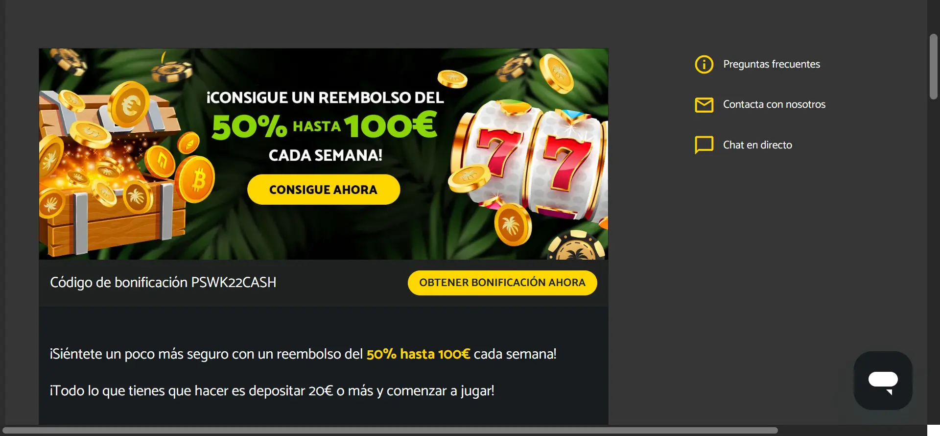 Palmslots-cashback